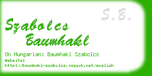 szabolcs baumhakl business card